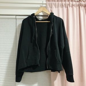 Cropped black hoodie